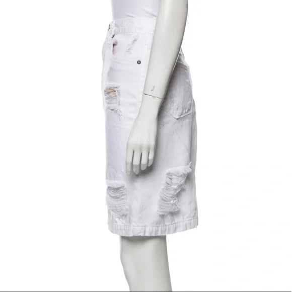 Rag & Bone White Distressed Denim Pencil Skirt XS - Picture 2 of 4